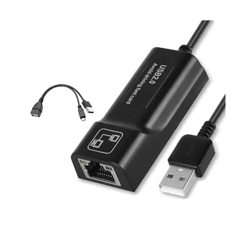 Адаптер мрежова карта USB 2.0, RJ-45 мрежов адаптер Ethernet LAN за AMAZON FIRE TV3 или STICK GEN 2 или 2 Stop Buffer