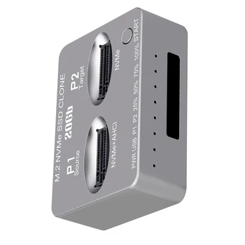 SSD-диск M. 2 NVME с две отделения, един клонинг на USB3.2 Type C, кутия за външен твърд диск Gen2X 20 gbps, Корпус M. 2 SSD M/B M Key за M2 SSD, M Key SSD