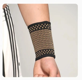 Вязаный месинг наручник за защита на китката найлон дишаща впитывающий пот ръкав за фитнес баскетбол лицеви опори и спорт