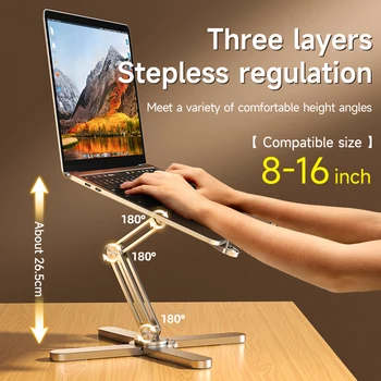 Поставка за лаптоп N86, въртящи се на 360 ° преносим скоба за лаптоп, рассеивающий топлина, сгъваем алуминиев държач, подходящ за Macbook Air Pro