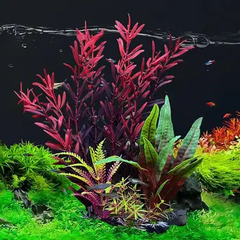 Растения за декор на аквариум, реалистичен аквариума, изкуствени растения за декорация на аквариум със златни рибки и костенурки, украса за дома аквариум с рибки