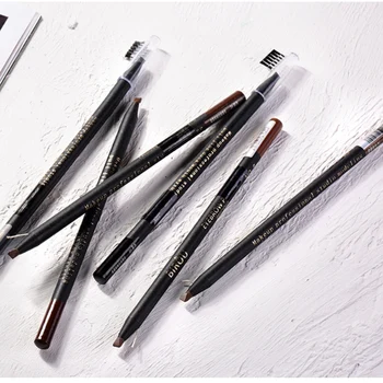 Висококачествен молив за вежди от черна кожа с твърда сърцевина, водоустойчив, срещу пот, естествен и устойчив