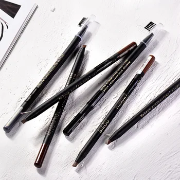 Висококачествен молив за вежди от черна кожа с твърда сърцевина, водоустойчив, срещу пот, естествен и устойчив