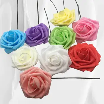 Страхотна имитация на 8-инчов найлонови рози с пенопластовыми глави за един незабравим сватбен декор