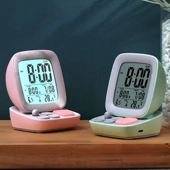 Креативен ретро-будилник, детски електронен Cartoony Прост led творчески умен безшумен кабел за зареждане нощни будилник