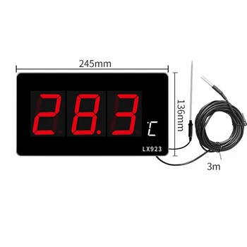 Термометър за басейн с led дисплей и са водоустойчиви сензор, термометър за аквариум, измерване на температурата на външния въздух, штепсельная вилица ЕС