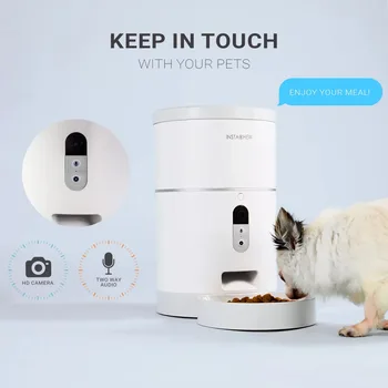Автоматичен фидер на домашни любимци с HD-камера, умен опаковка храна за кучета и котки, контрол на порции, с видеозаписью